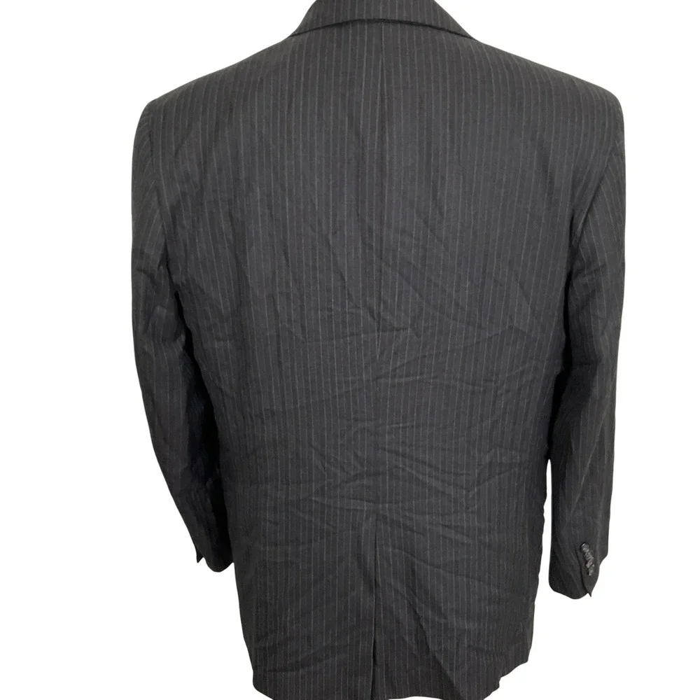 Brooks Brothers Saxxon 1818‎ Regent Suit Mens 42R 37W 29L Gray Blue Pinstripe